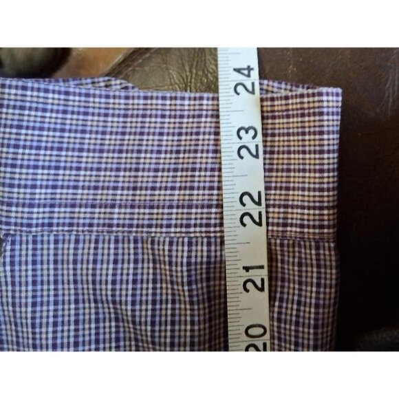 Van Heusen Mens Purple Plaid Long-Sleeve Button-Down Shirt Size XL Cotton Blend - Picture 4 of 8